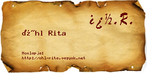 Öhl Rita névjegykártya