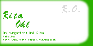 rita ohl business card
